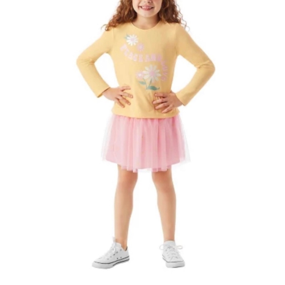 MEMBERS Mark Girls 2-piece Long Sleeve Graphic Shirt & Tutu - 8